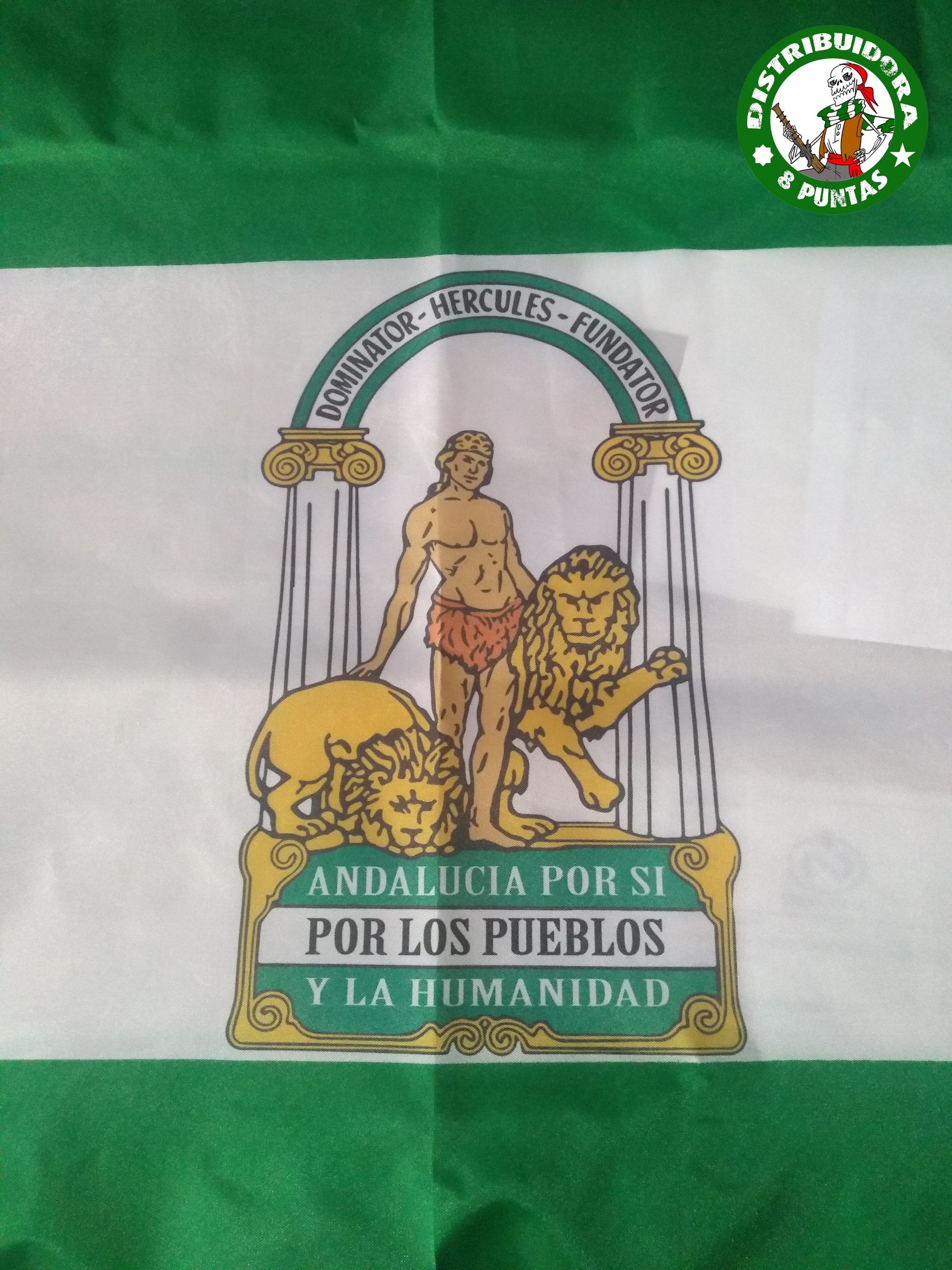 Bandera Andalucía con escudo