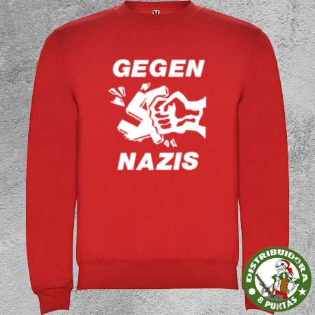 Set Di 6 Toppe Da Cucire Quot;GEGEN NAZISquot; - Patch In Tessuto 100% Cotone 10x10 Cm Con Stampa Serigrafica Politica